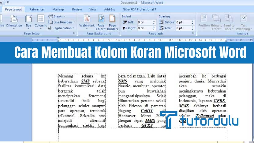 Cara Membuat Kolom Koran Microsoft Word
