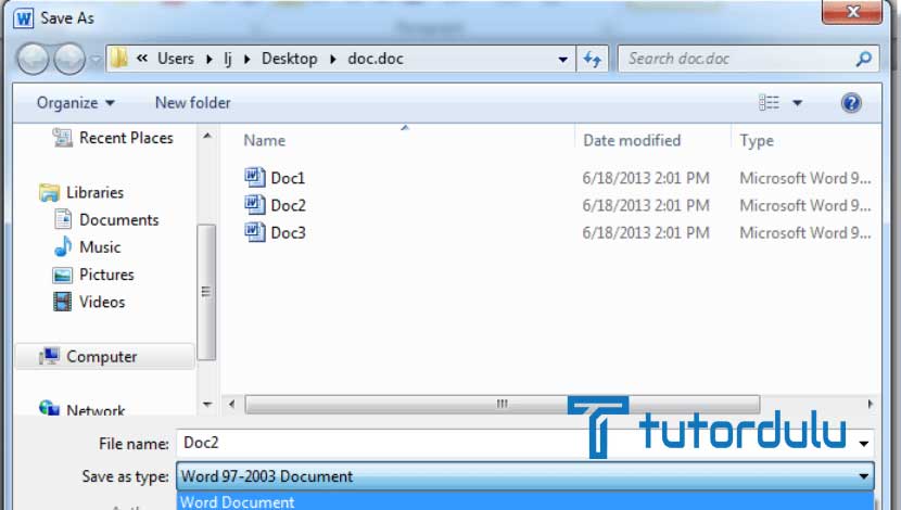 Cara Mengkonversi Format File Microsoft Word dari Docx ke Doc